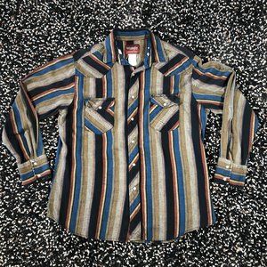 Vintage Wrangler Western Striped Button Up Shirt
